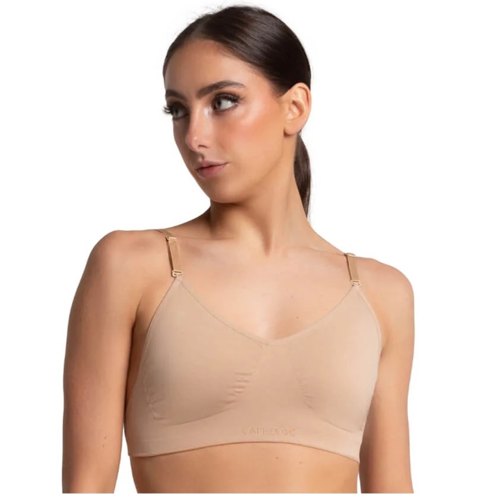 Capezio Seamless Clear Back Dance Bra NWT